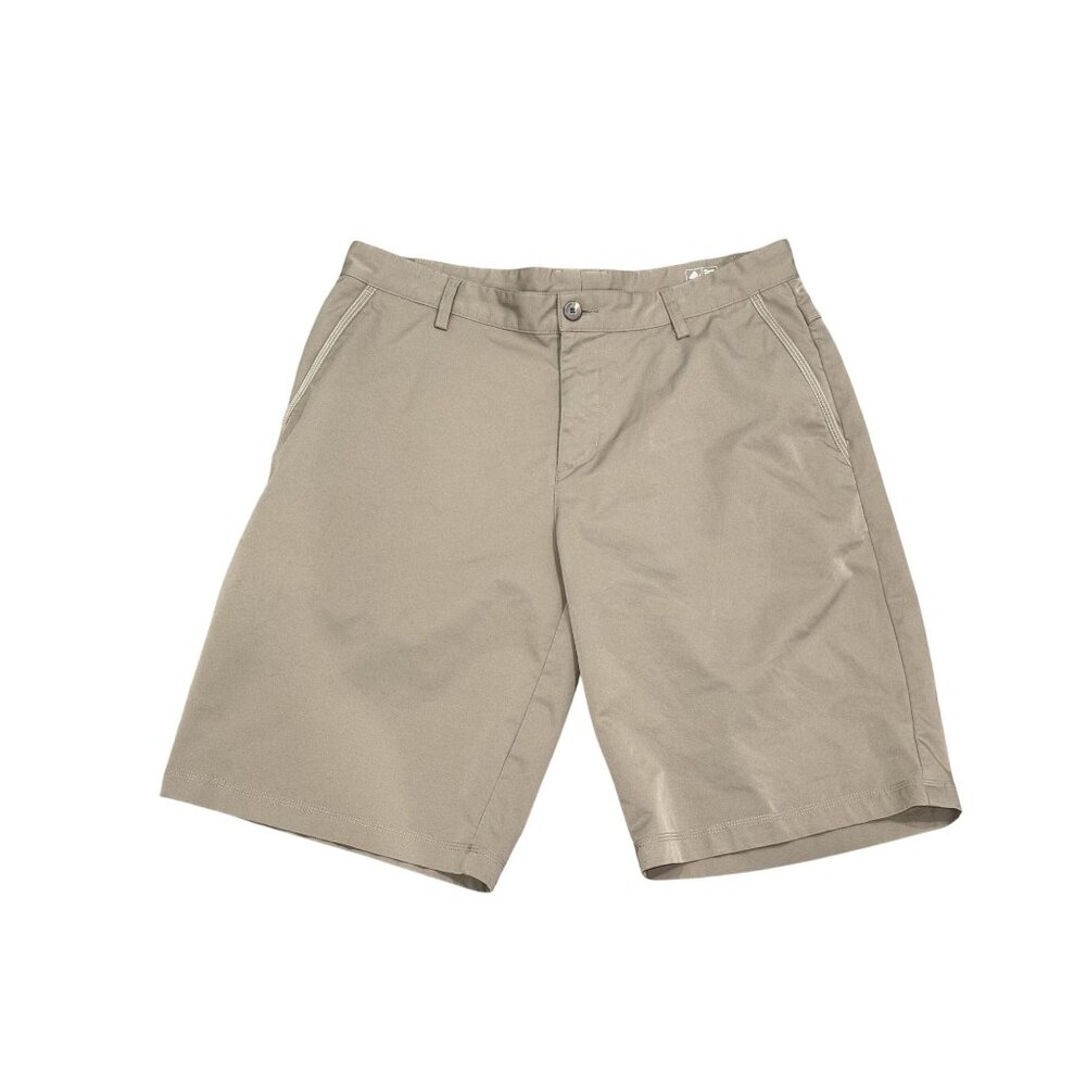 Adidas Clima Cool Mens Khaki Grey Lightweight Shorts 34 Waist